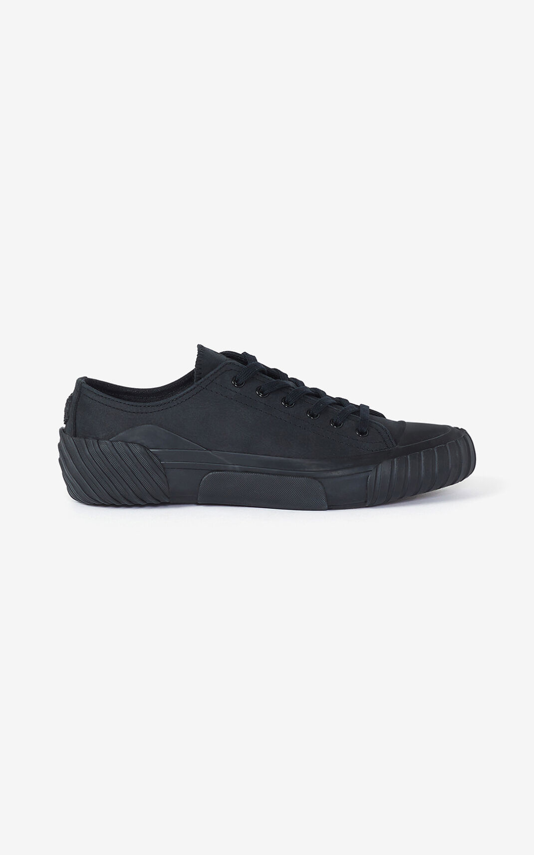 Kenzo Cuero Tiger Crest Zapatillas Hombre Negras | 8036275-EM